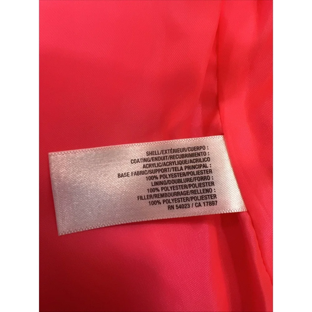 Old Navy Girls 8 Coral‎ Pink Puffer Vest Winter Warm Fleece Lined Barbie Hanging
